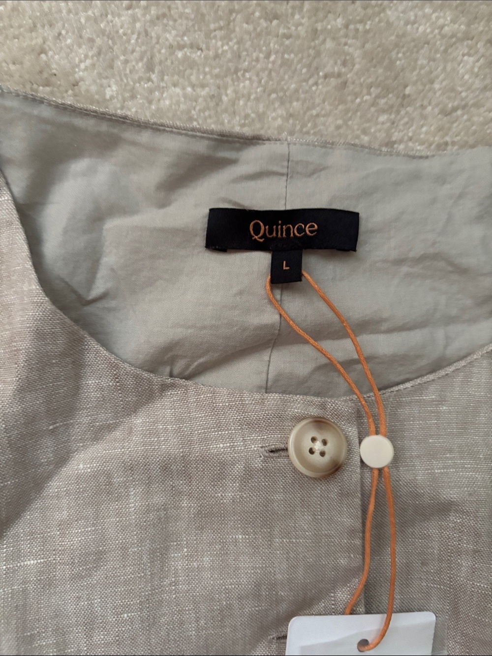 Quince Linen Sleeveless Button-Down Top in Natural - Picture 2 of 6